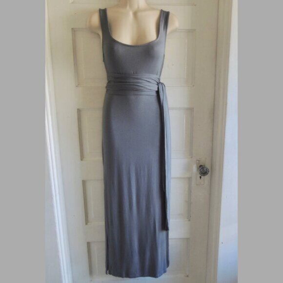 Modern Citizen Slate Gray Kelis Tie Waist Maxi Dress M - Picture 1 of 12